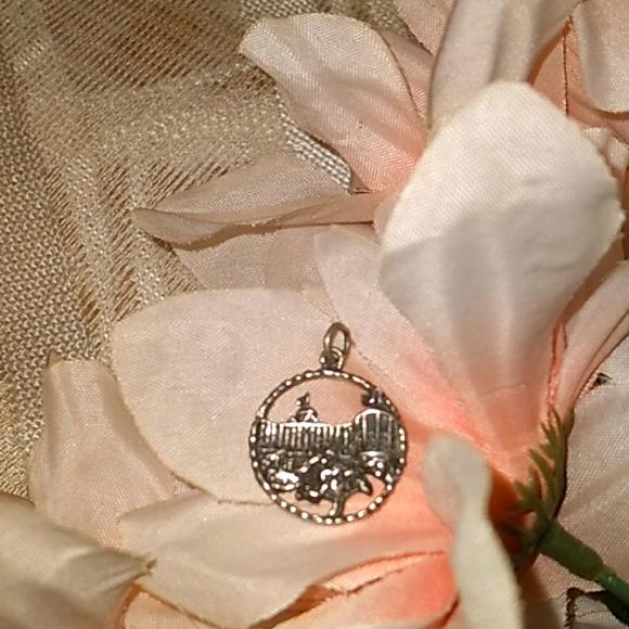 STERLING SILVER VINTAGE NECKLACE CHARM-"THE GRAND HOTEL" - Picture 3 of 5
